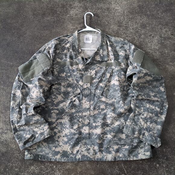Army Combat Uniform Jacket Mens L Green Tan Digital Camo Inspect Repellent - Picture 1 of 8